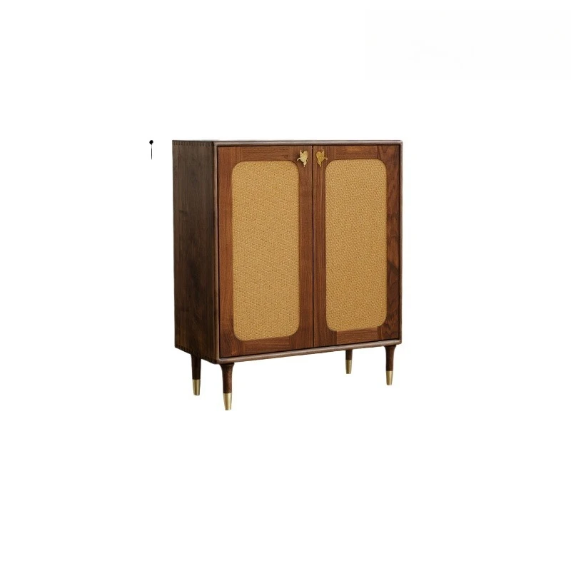 

General-purpose Japanese-style rattan shoe cabinet, solid wood entrance at the door of the home