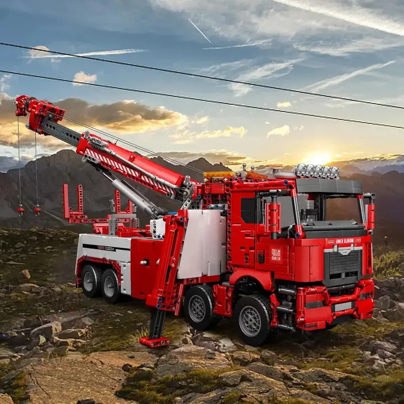 

MOLD KING 17027, технологические пожарно-спасательные грузовики с дистанционным управлением, строительные блоки, набор игрушек - идея подарка на день рождения для детей