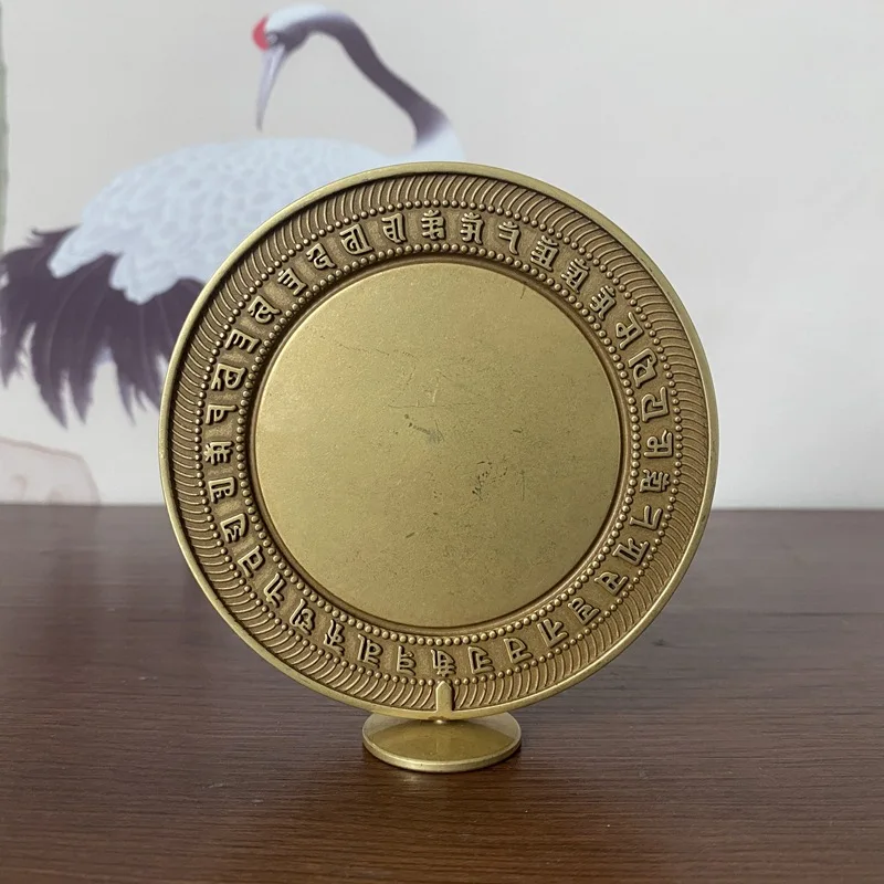 Chinese brass Zhun Ti mirror living room decoration ornament Eight Diagrams mirror Buddha mother mirror home desktop ornament