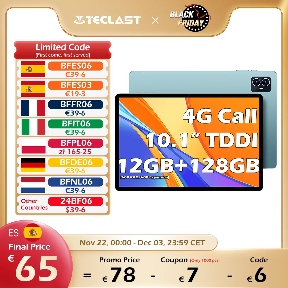 World premiere TECLAST tablet T40HD, Android 13, Max. 16GB RAM ROM 128GB 10,4 inch 7200mAh fast charge 2000x1200 UNISOC T606 8 core 4G network Wifi