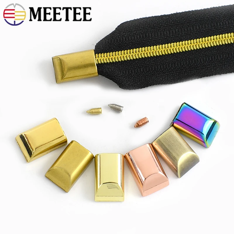 

5/10/20Pcs 9mm Metal Zipper Stopper Bag Strap Tail Clip Screw Stop Clasp Handbag End Plug Head DIY Leather Hardware Accessories