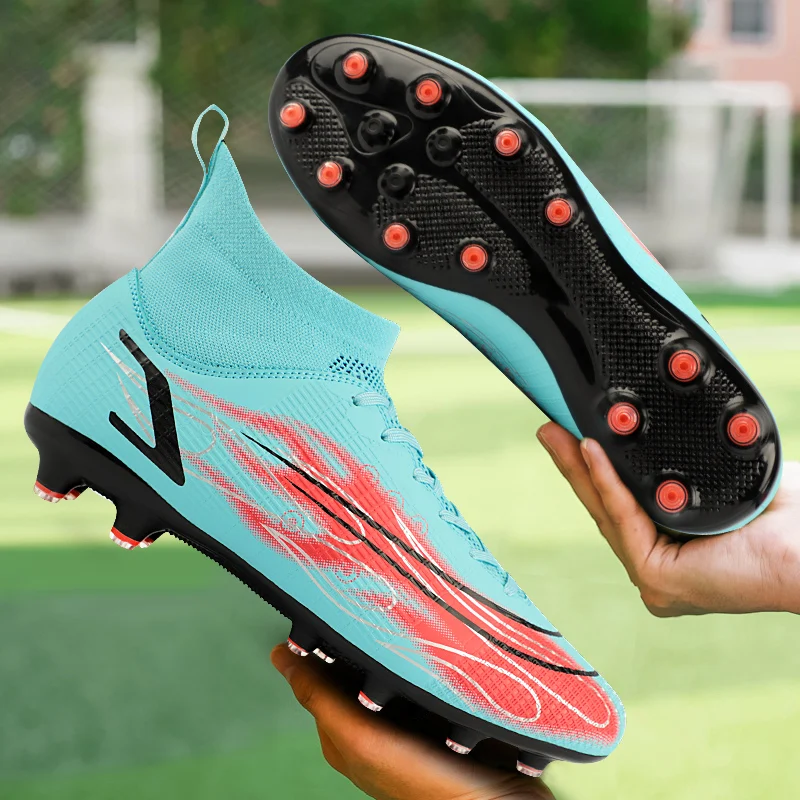 

Мужские футбольные бутсы, противоскользящие уличные тренировочные туфли на траве с длинными заклепками, спортивная обувь, мужские легкие футбольные бутсы на шнуровке