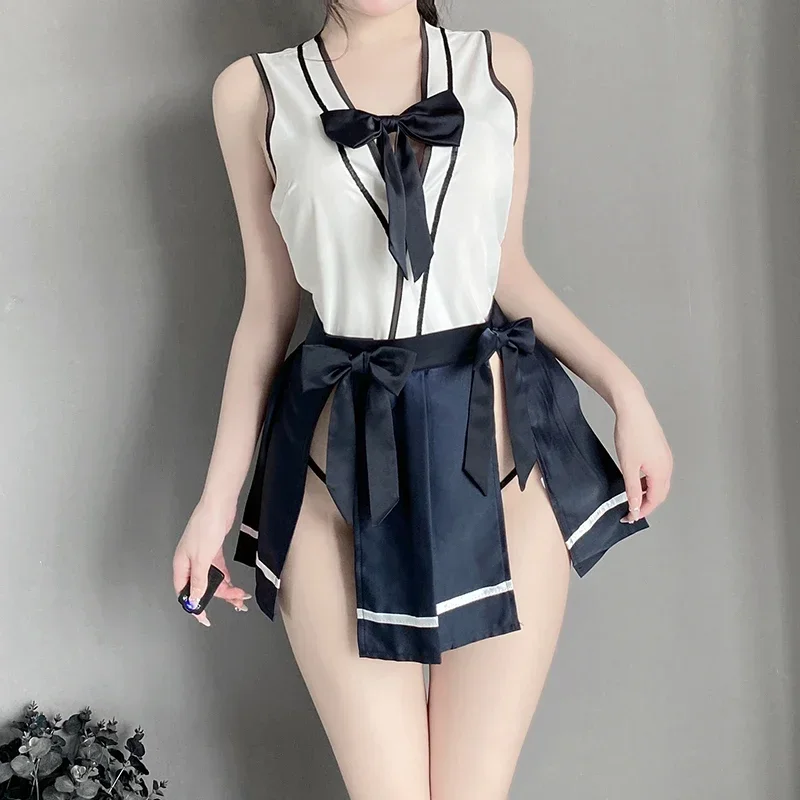 ملابس داخلية مثيرة للنساء ، زي تأثيري ، زي مدرسي موحد للفتيات ، انظر من خلال ، طقم بذلة تنورة للطلاب JK ، بيجامات ، ملابس ملهى ليلي ، كاواي