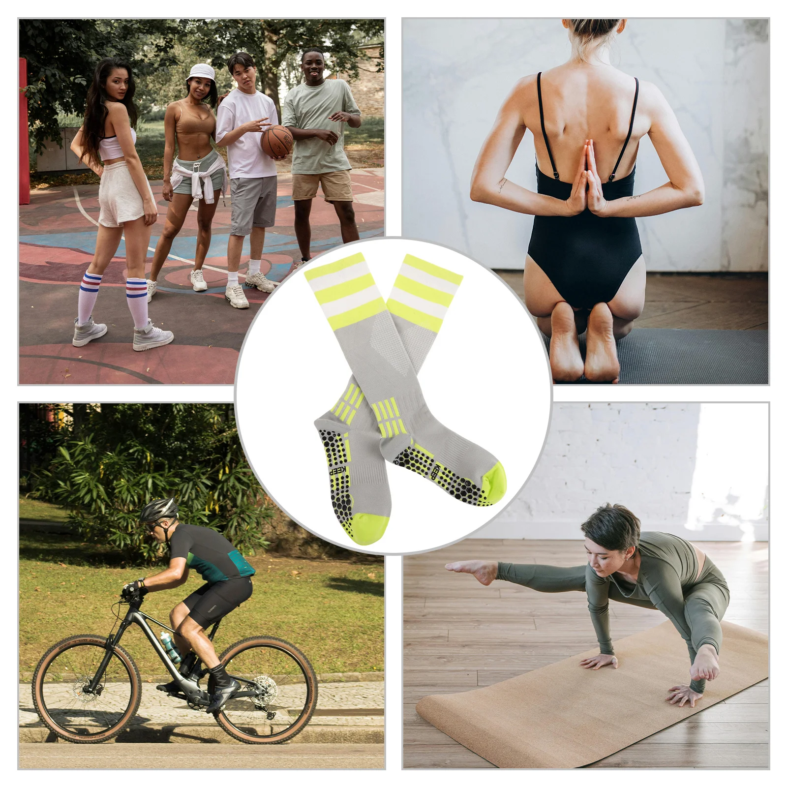 1Pair Breathable Moisture Wicking Knee High Socks Compression Athletic Calf Support Cycling Running Travel Sports