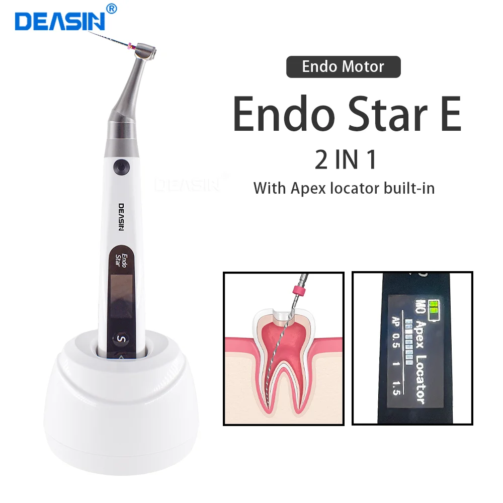 2 In 1 Dental Wireless Endo Motor  with 6：1 contra angle Built In Apex Locator for Endodontic rotary root Canal instrument Recip