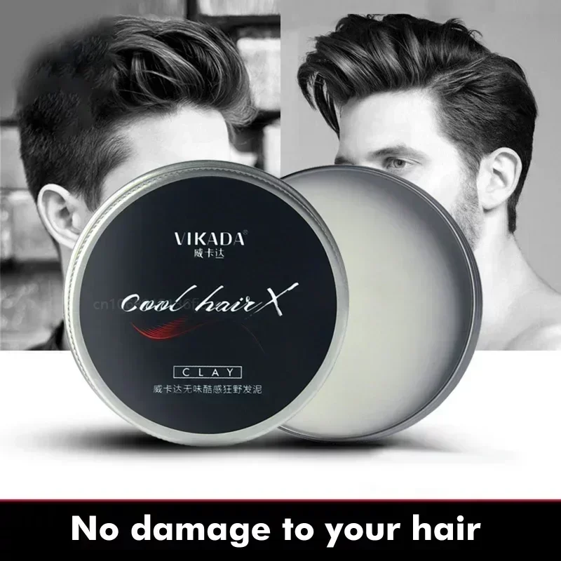 Argila de cabelo forte segurar fosco estilo de cabelo cera homens estilo de cabelo lama não gordurosa estilo diário argila alta forte creme para cavios