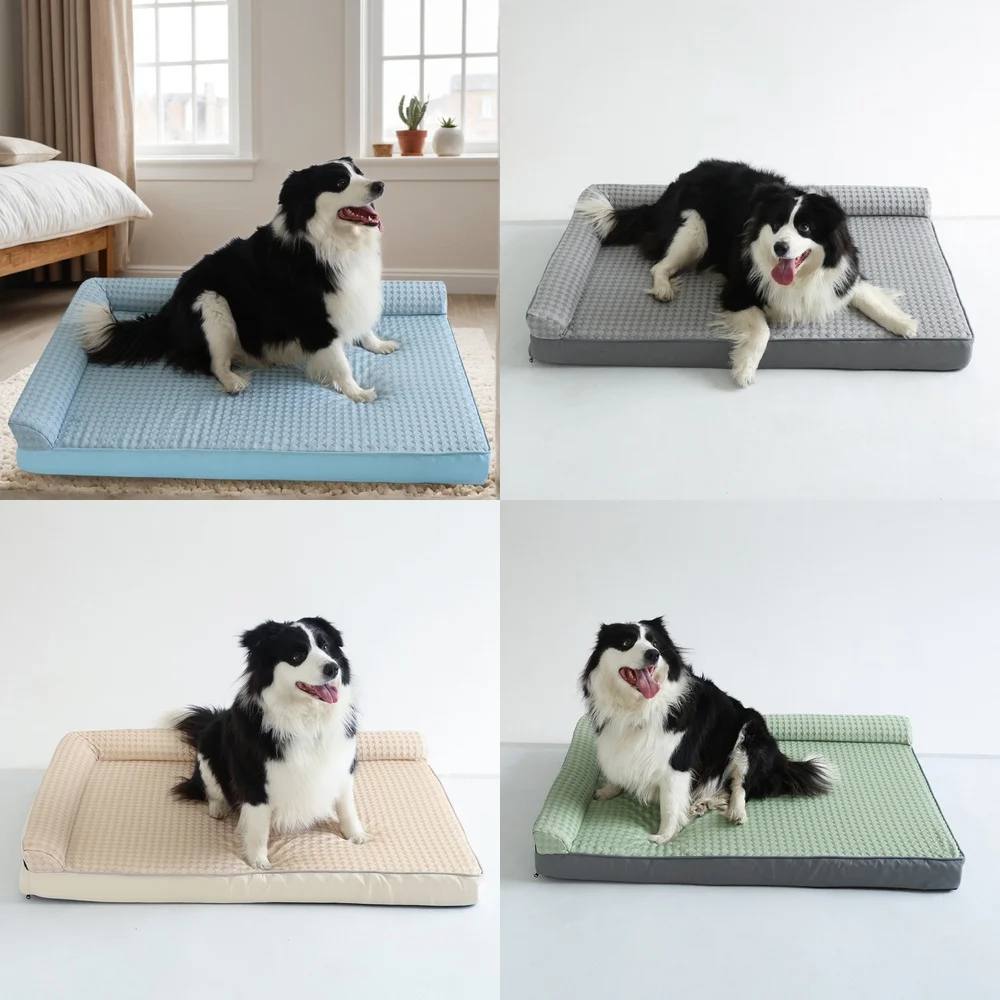 

Removable Washable Pet Sofa Bed for Dogs Cats Ice Bean Bag Dog Mat Memory Foam Cooling Dog Bed for Medium Large Breeds Summer