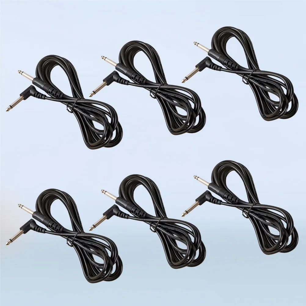 10Pcs 6.35mm Right Angle Guitar Patch Cable for Effect Pedals Bass Speaker Audio Gear Professional Elbow Instrument Cable