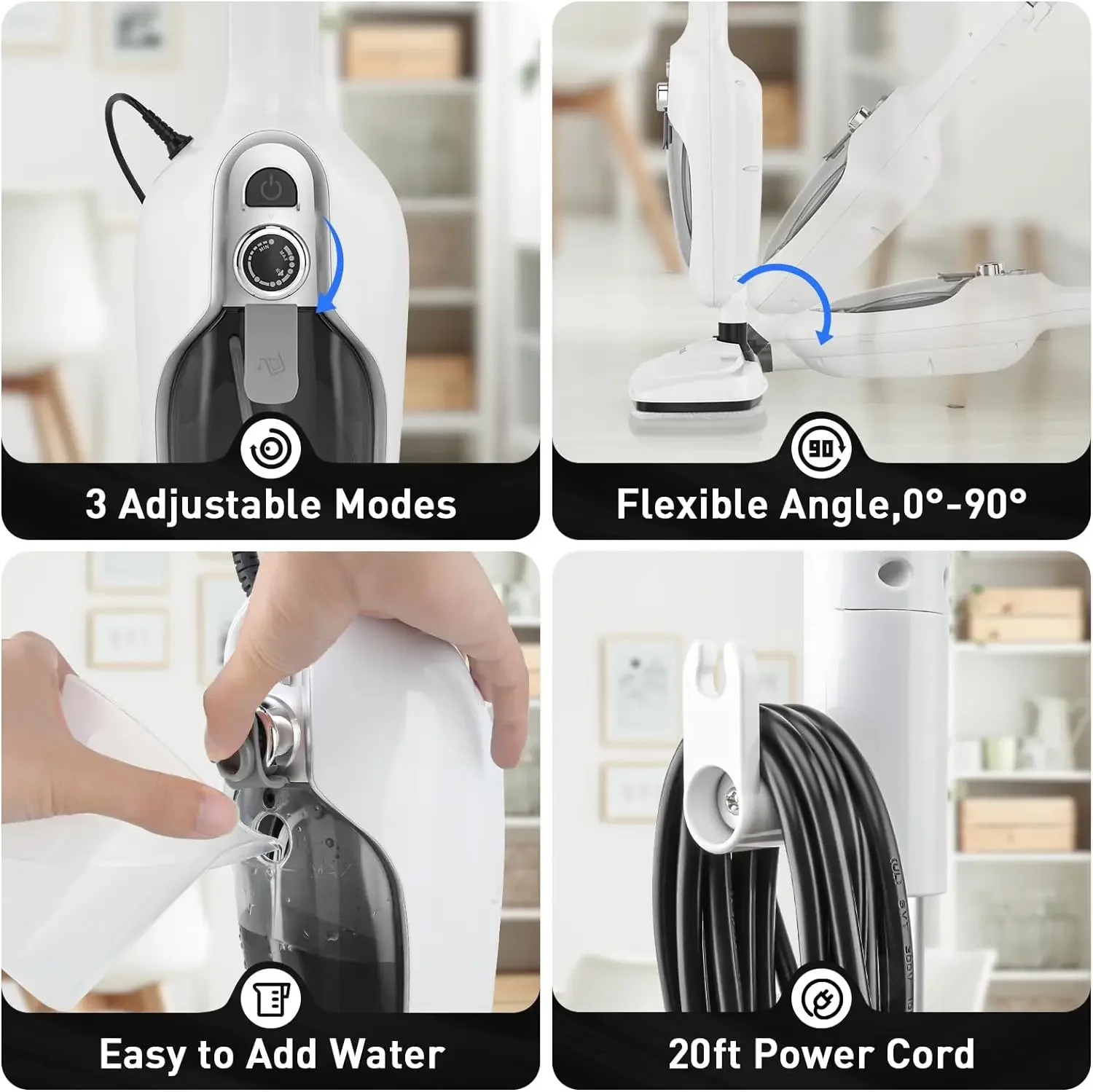Steam Mop 10-in-1Convenient Detachable Steam Cleaner,Multifunctional Cleaning Machine Floor Steamer with 3 Microfiber Mop Pads