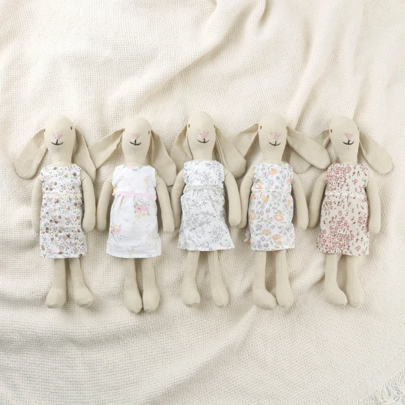 10inch Lovely Stuffed Rabbit Toy/ Dress Up Clothes Dress Girls DIY Roleplay