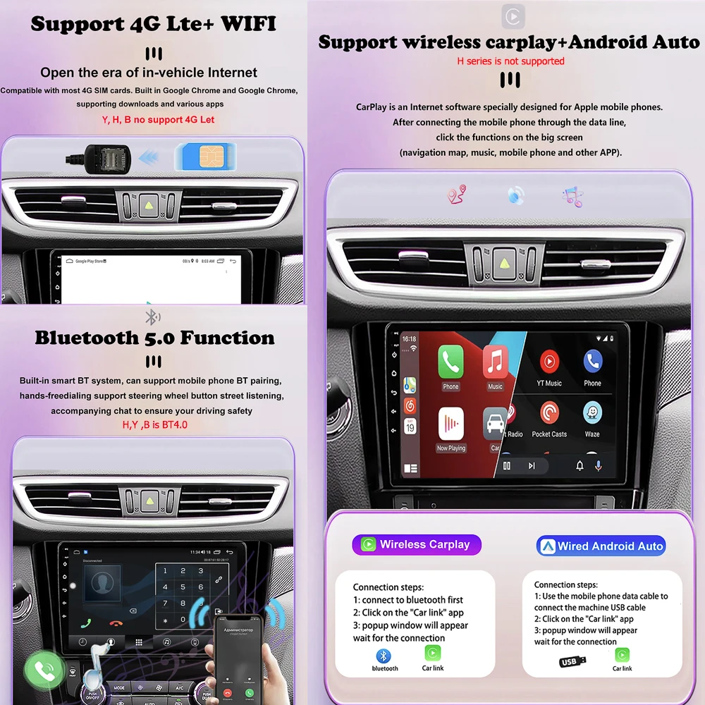 9 Inch For Nissan Pulsar 6 NB17 2014 - 2018 Android Auto Car Radio GPS Navigation Video Player Head Unit BT Carplay 4G WIFI