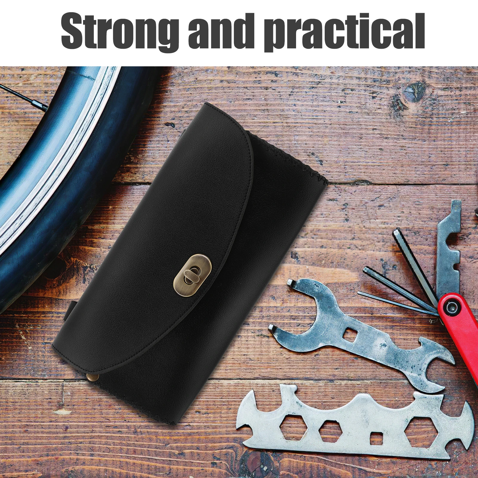 

Vintage Style Bicycle Handlebar 21X11.5Cm Black Pu Multifunctional Front Frame Storage Pouch For Road Mountain Bike Top