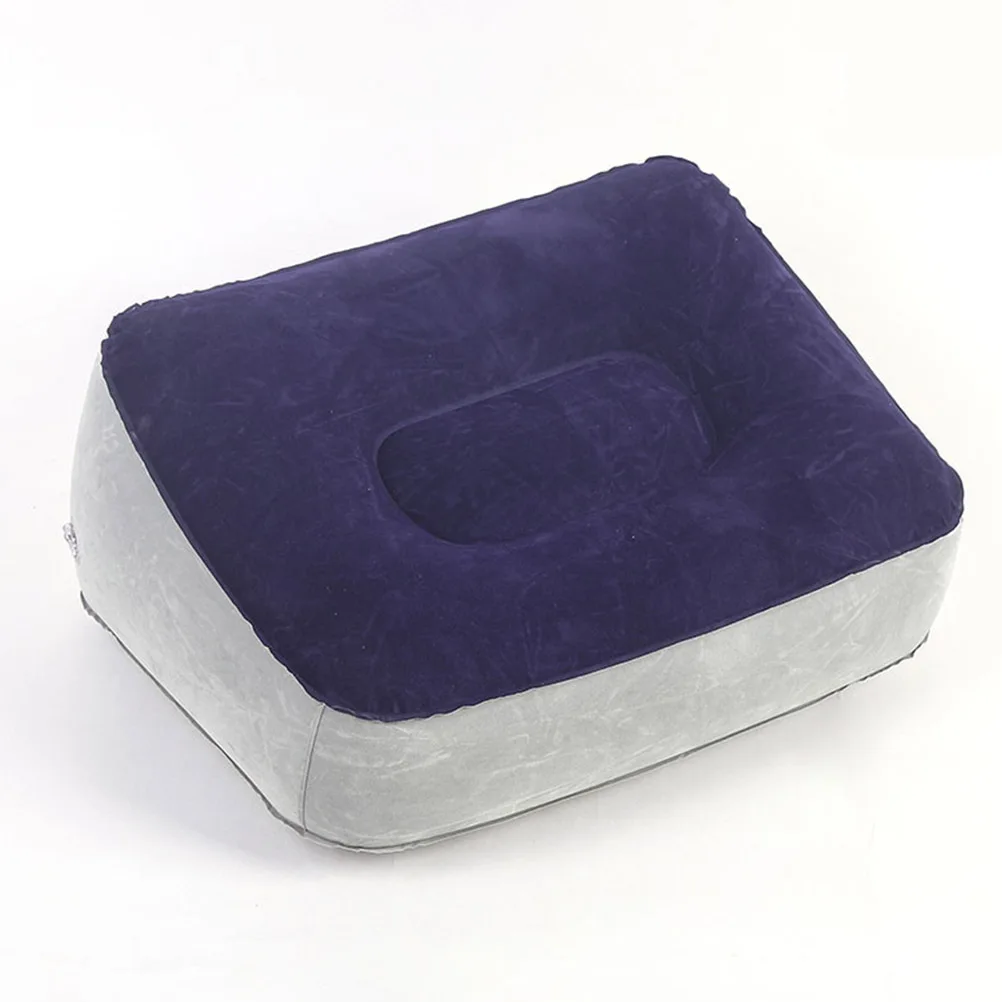 

Inflatable Footrest Pillow Travel Plane Car Office Portable Foldable Footrest Cushion Skin-Friendly Flocking Fabric Improve