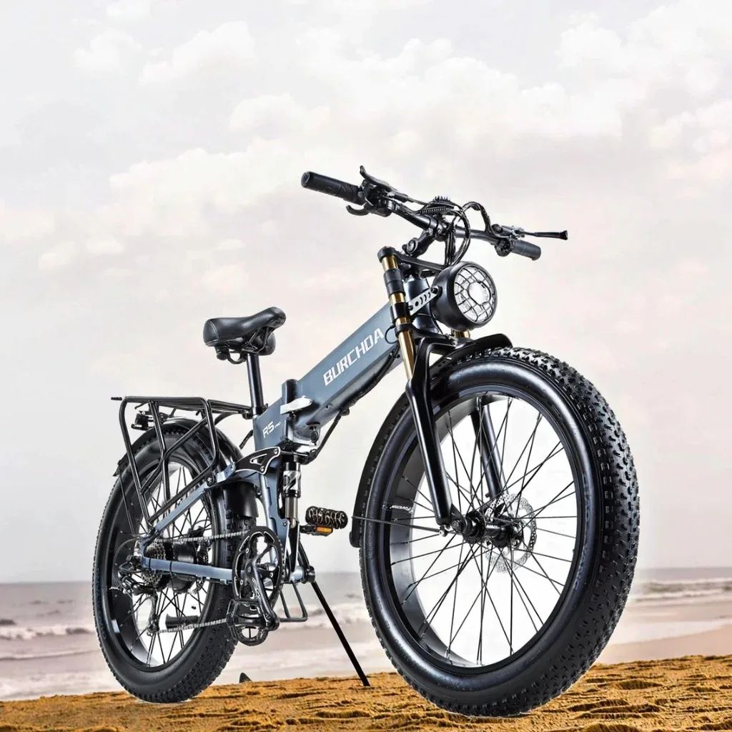 

Folding Electric Mountain Bike BURCHDA R5 PRO 48V 20Ah Lithium Battery 26 4.0 Fat Tire Aluminum Alloy City Bike