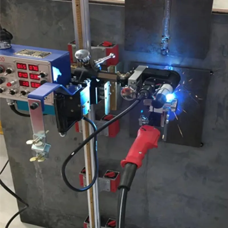 HK-100 Welding Tractor With Oscillator Automatic Welding Carriage With 1.8m Guide Rail Linear Weld Trolley