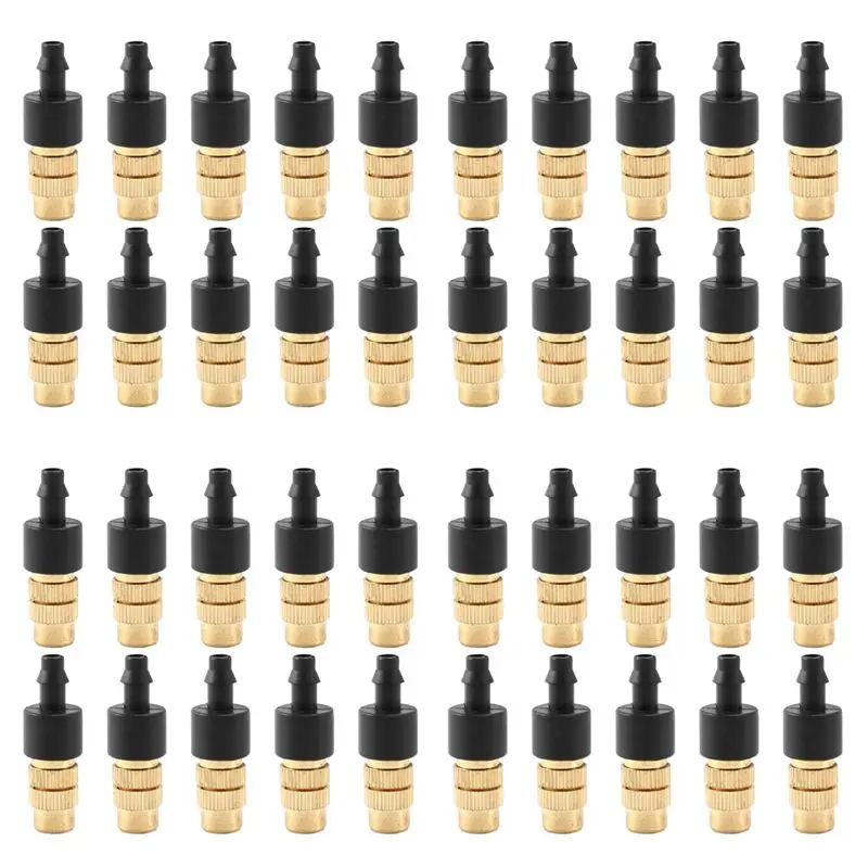 40 Pcs Adjustable Misting Nozzle For Gardening Sprinkle Brass Watering Sprinkler Sprayer For Irrigation System-N37R