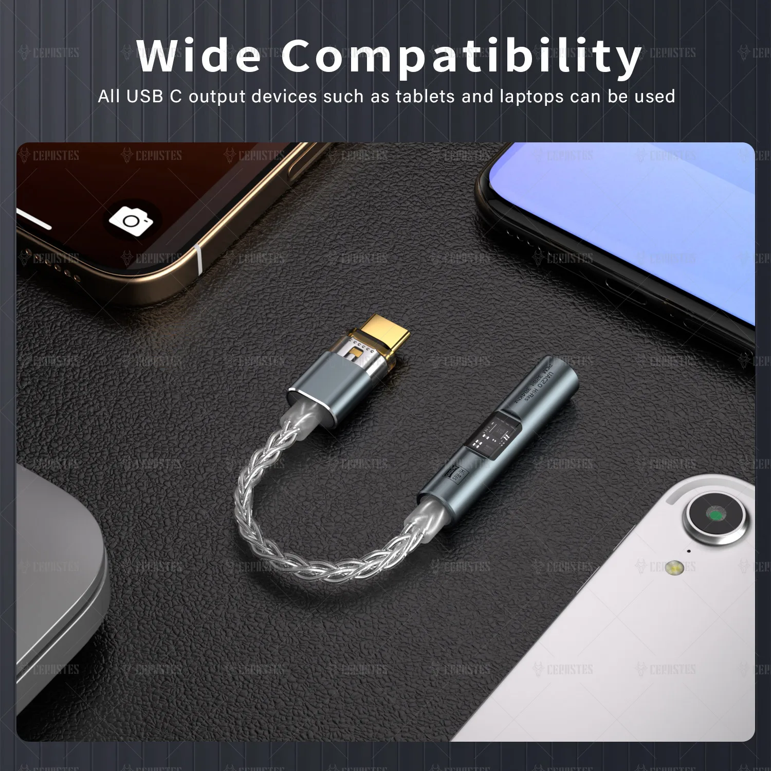 2025 НОВЫЙ ЦАП USB C на разъем 3,5 мм Аудио Aux Адаптер для наушников Усилитель Hi-Fi Конвертер для наушников для iPhone 16 15 iPad Samsung S24U S23U