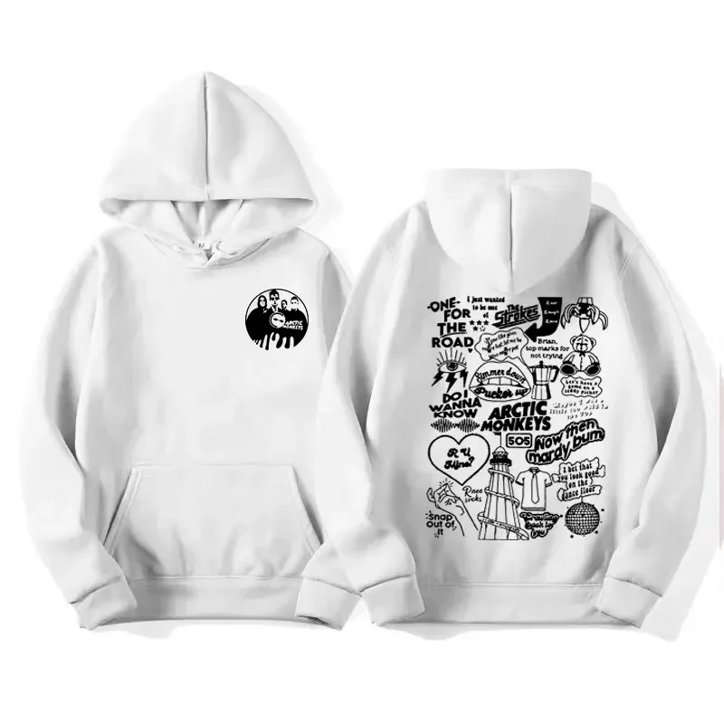 هوديي رجالي من Rock Bnad Arctic Monkey Hip Hop كلاسيكي على الموضة في الشارع ملابس رياضية كاجوال مريحة بقلنسوة