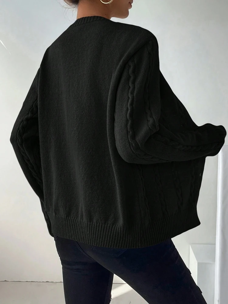 Women's Elegant Knitwear Cardigan Sweater Fried Dough Twists Button up Fashion Upper Garment Casual Comfortable Knit Sweater