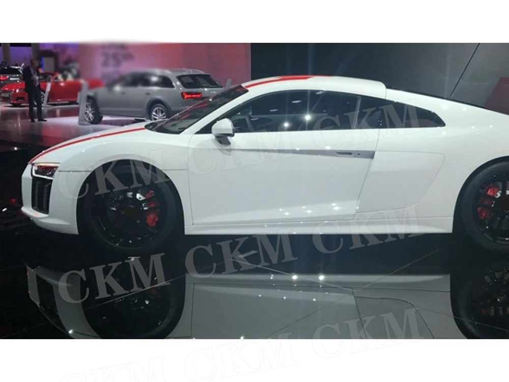 ألياف الكربون الجبهة حافة مصد السيارة المفسد الذقن الخائن لأودي R8 V8 V10 2017-2020 سيارة FRP الجسم أطقم اكسسوارات #5