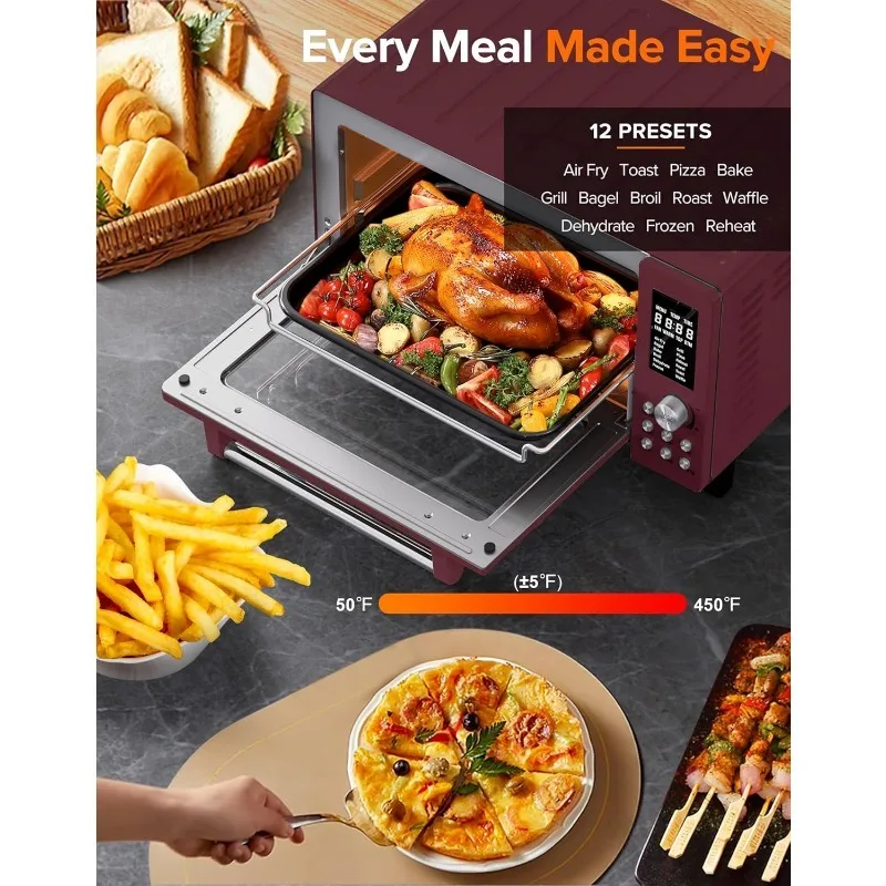 Smart Air Fryer Oven Combo Air Fryer Convection Oven Countertop Functionality with Faster and More Evenly Crispy Technology