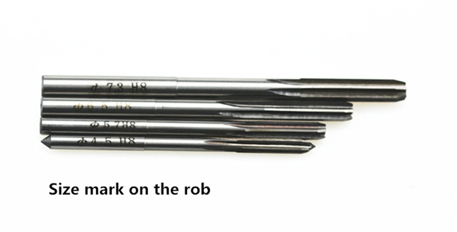 Jrealmer Optional 4.5-7.4mm H8 Chucking Cobalt M35 Reamers H8 Machine Reamer High Speed Steel Rotating Tools Straight Shank