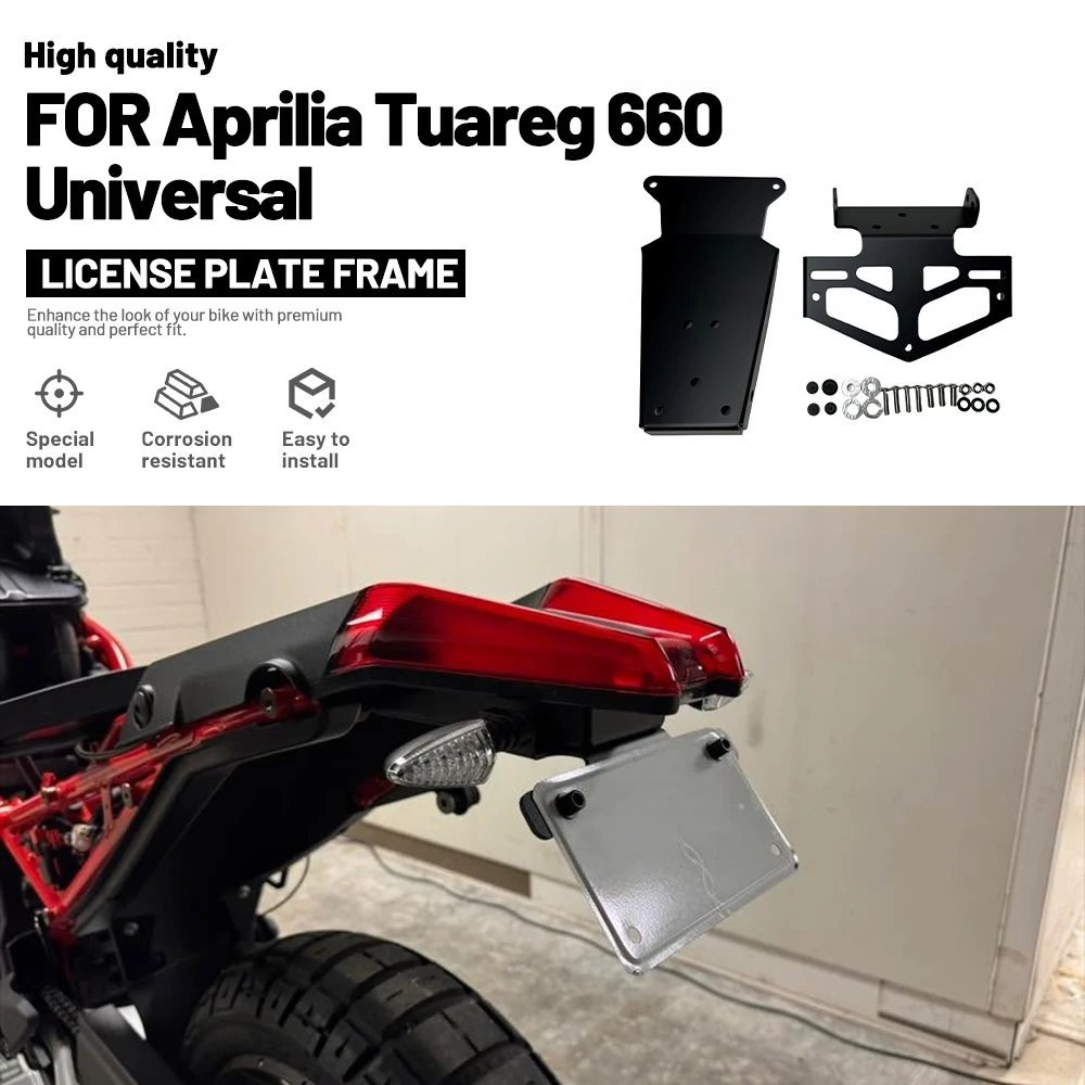 Suitable For Aprilia Tuareg 660 2021-2026 Motorcycle License Plate Bracket Holder LED Light Fenders Parts Tail Tidy Fender 3
