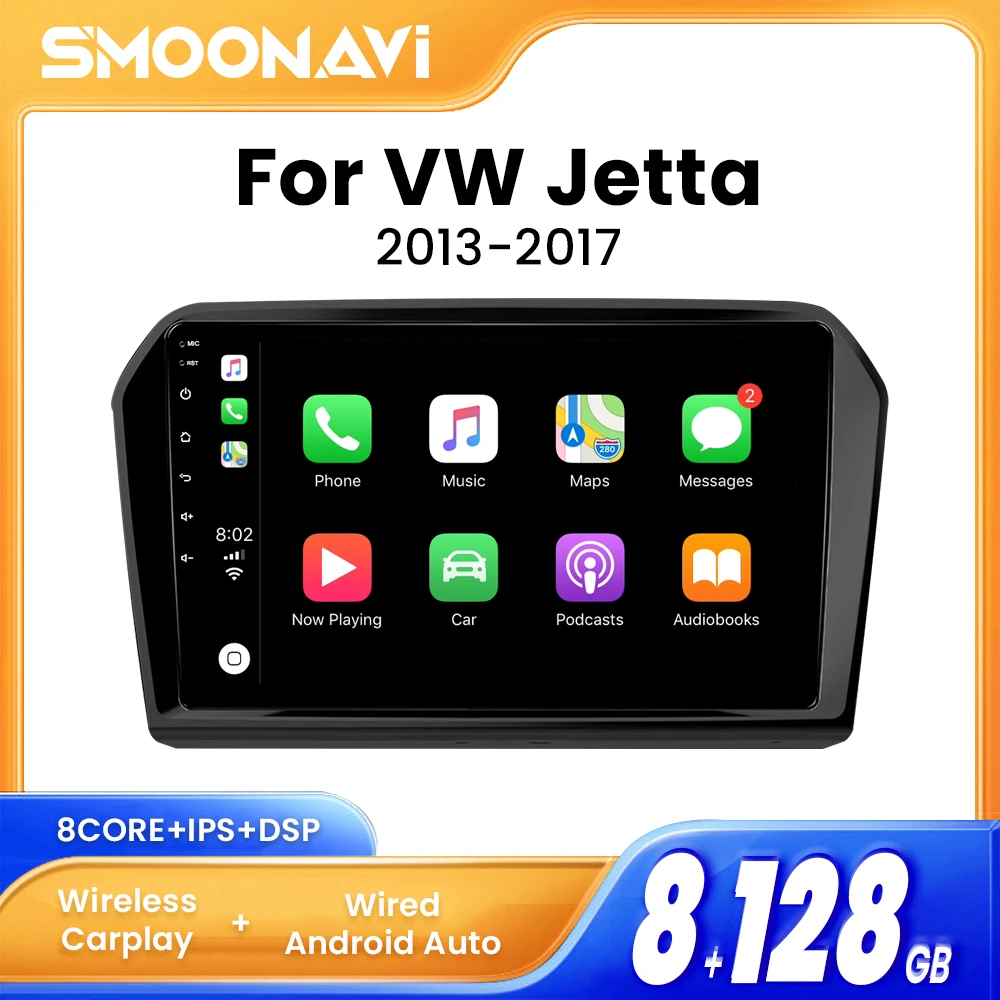 

Wireless Carplay 8GB +128GB Android 12 Car Radio For VW Jetta 2013 2014 2015 2016 2017 Stereo Multimedia Navigation GPS DSP RDS