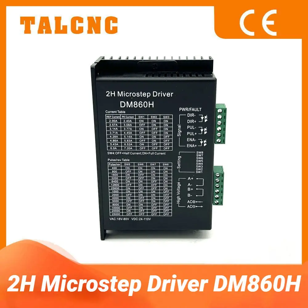 DM860H Stepper Motor Driver with Fan for 57 86 Micro Step Motor Brush Less DC Motor Shell Stepper Motor Nema23 34