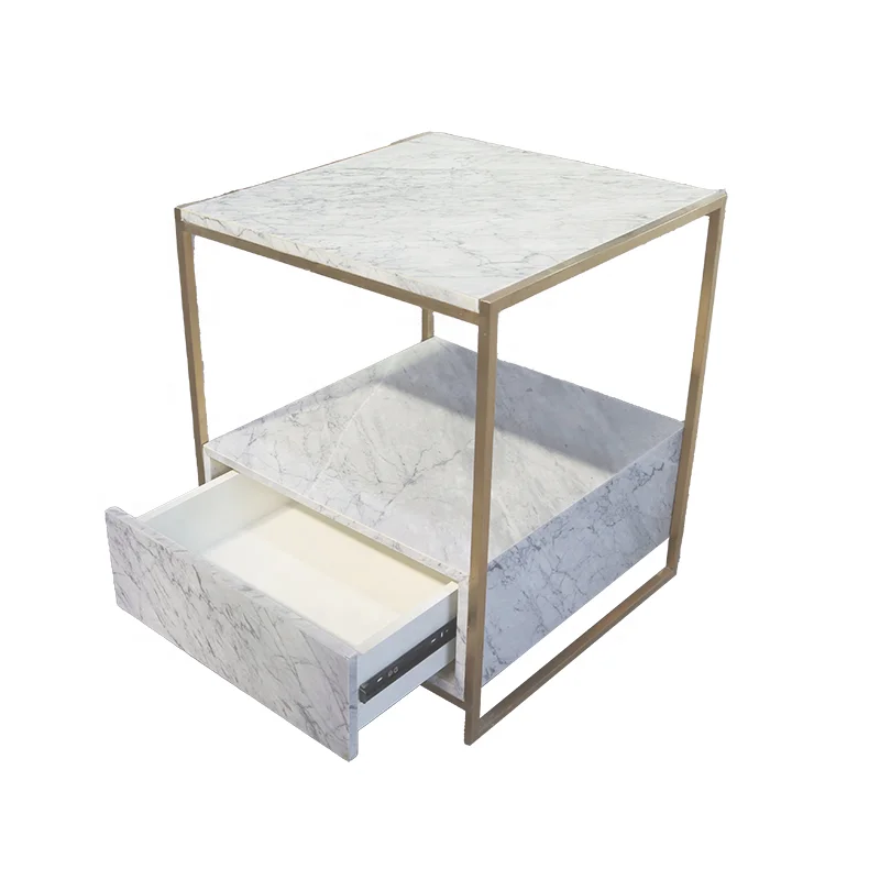 

# Bedroom Corner Golden Finishing Metal And Marble Coffee