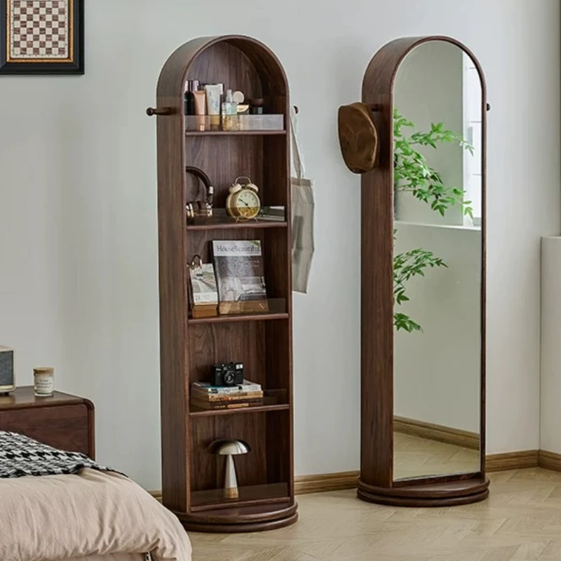 

Oval Standing Decorative Mirrors Vintage Apartment Wooden Frame Mirrors Full Body Luxury Design Specchio Home Decorations