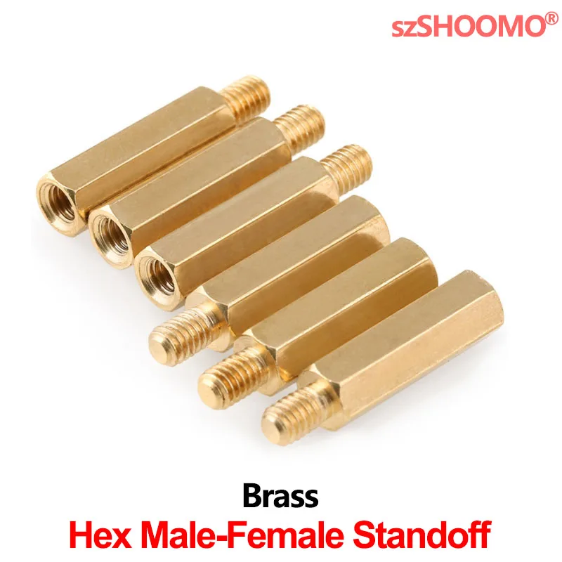 SHOOMO Brass Hex Male-Female Standoff Hexagon Isolation Column Stand Chassis Stud Screw for FPV Drone Computer PCB Circuit Board