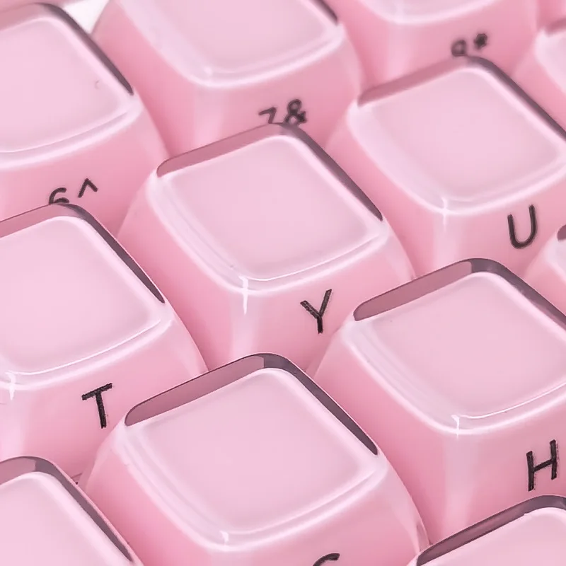 Jelly texture - side engraved keycap small full set of outer transparent inner layer solid color - MDA height 132 keys
