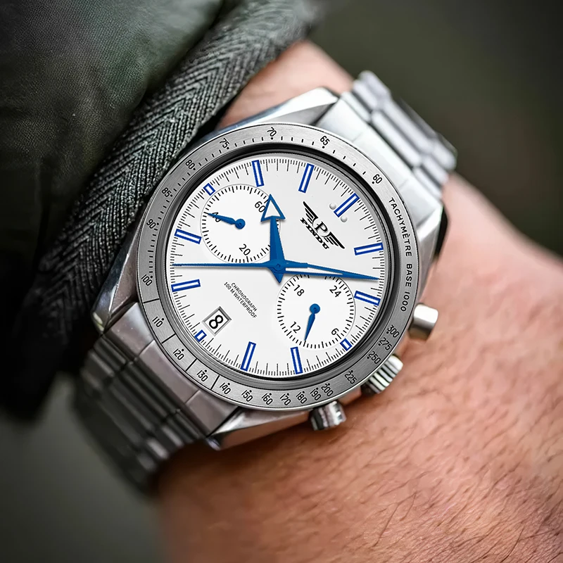 2025 جديد PINDU تصميم الرجال الساعات ساعة كوارتز للرجال سرعة الرياضة كرونوغراف الياقوت VK64 ساعة المعصم Reloj Hombre