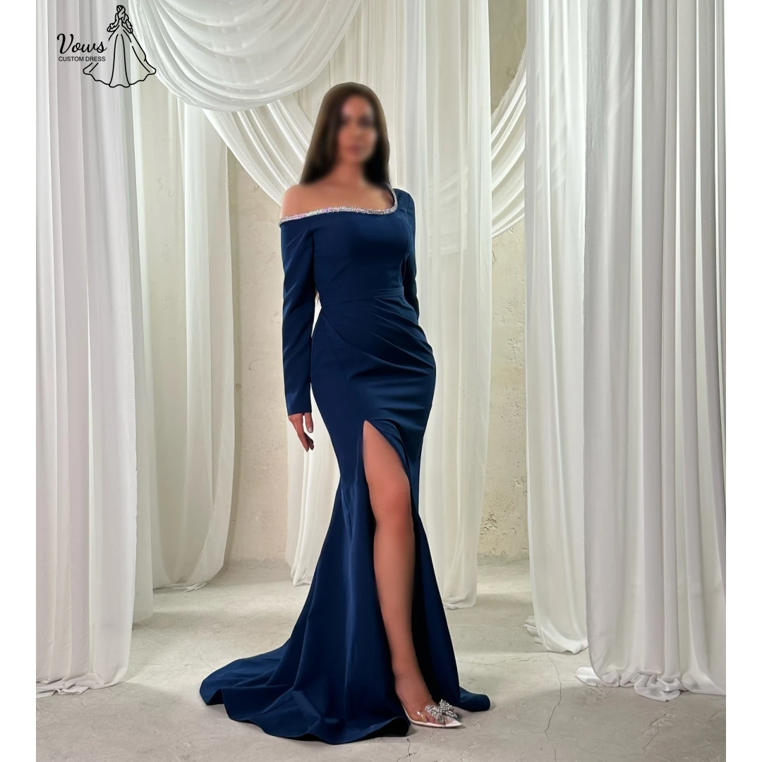 

Vows Single-shoulder Sleeve Evening Dresses Woman Elegant Luxury Prom Dresses 2025 Custom Made Robe Soiree Satin Cloth Party