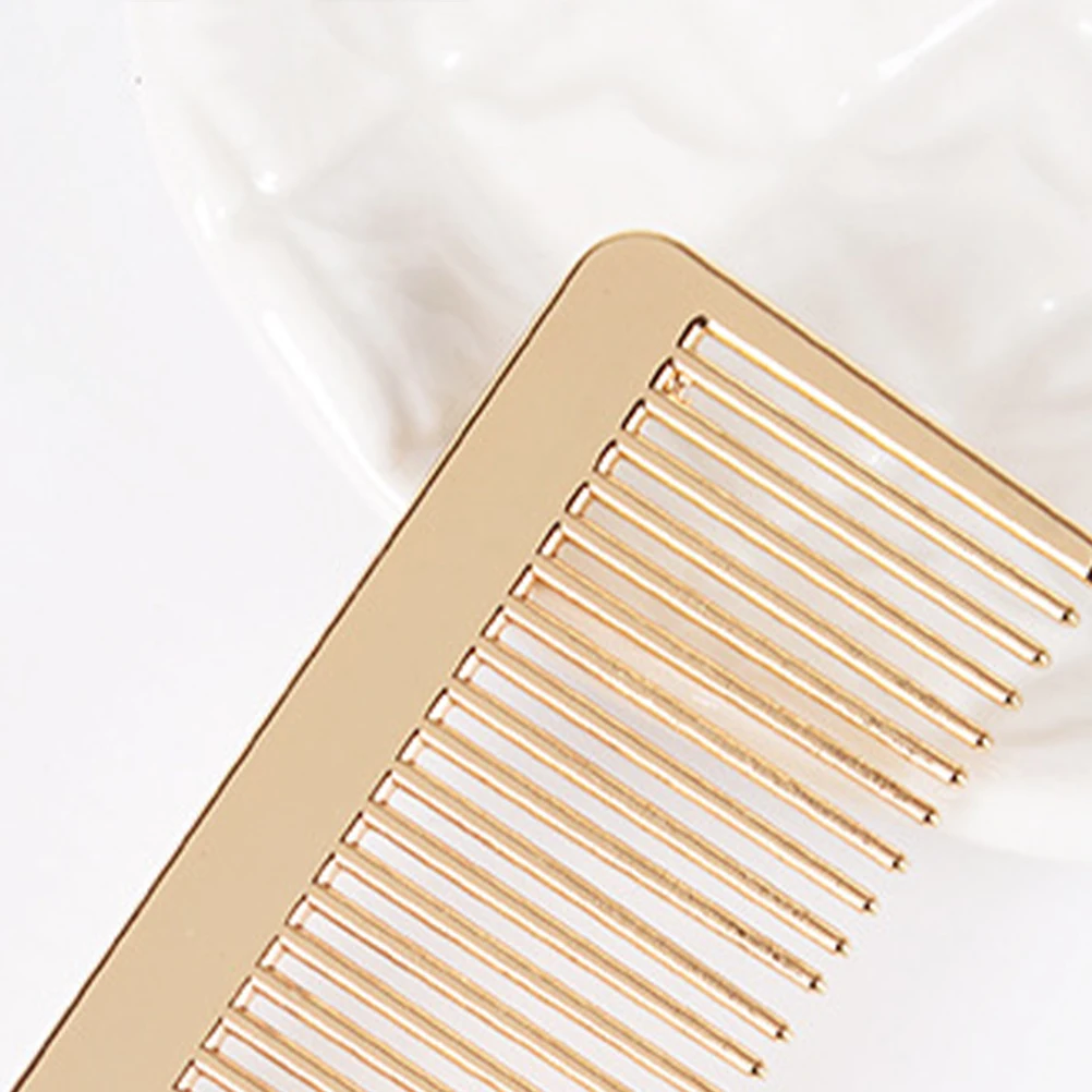 

1pc Alloy Comb Vintage Minimalist Hairdressing Metal Comb Portable Durable Anti- Remover For Barber Girls