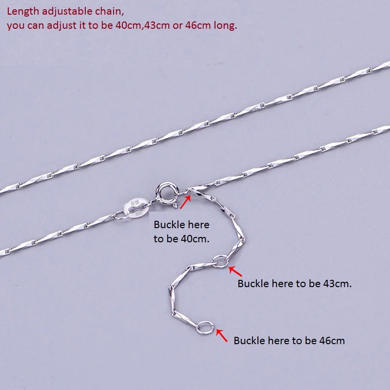 Collane semplici in argento 999 Premium gioielli a catena con collo semplice fornitura fai da te catena regolabile per tutti i giorni a forma di diamante scintillante