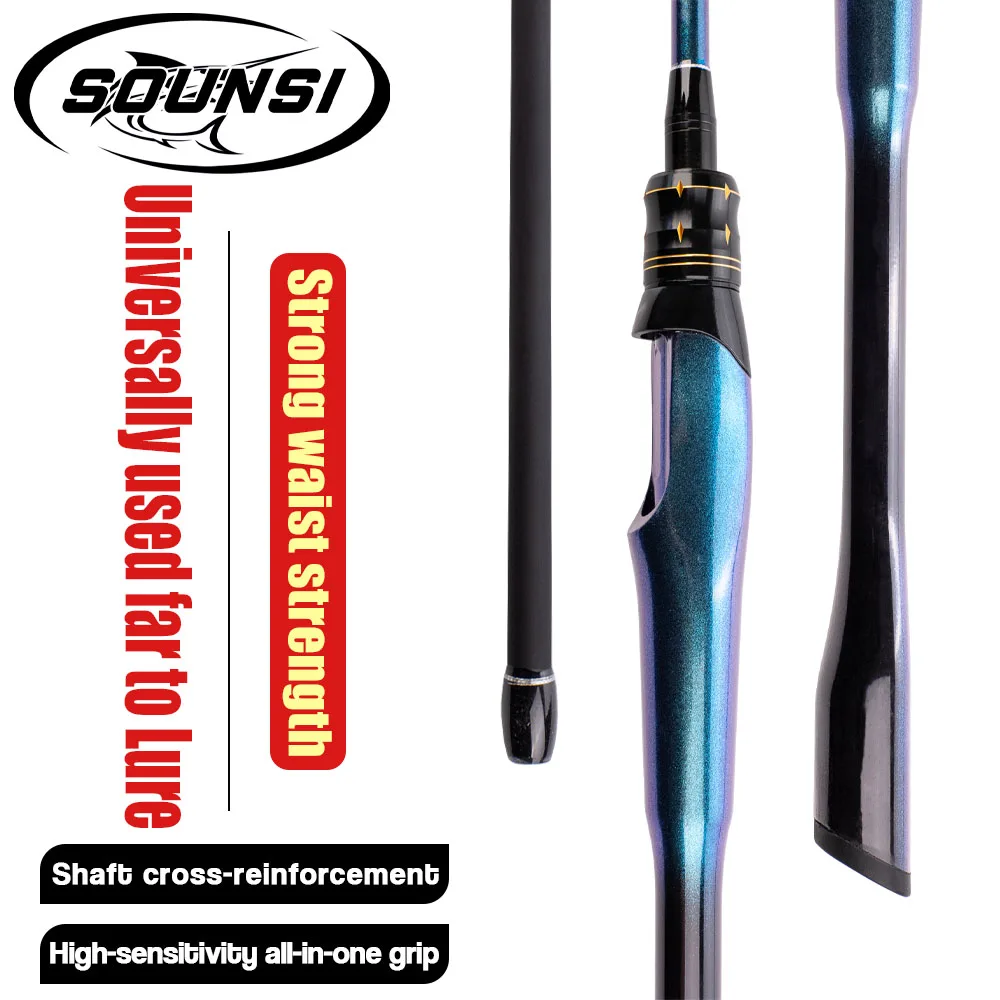 

SOUNSI Spinning/Casting Fishing Lure Rod Fast Rod 5-28 Line 1.8-2.1M Carbon Tip Ultralight Boat Fishing Rod