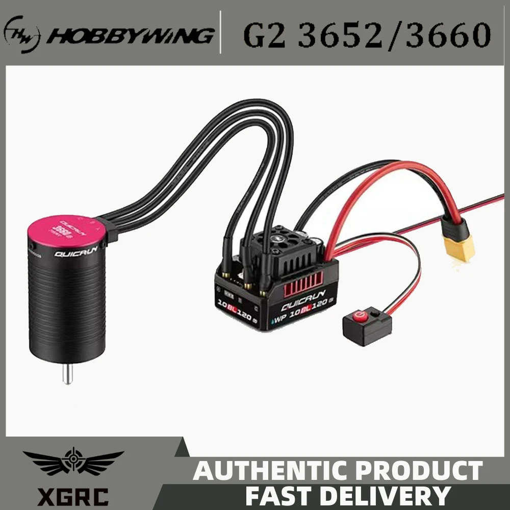 HobbyWing QuicRun WP 10BL120 G2 120A ESC 3652 3660 G2 Motor Brushless Combo for 1/10 RC Model Car Buggy Racing Accessories