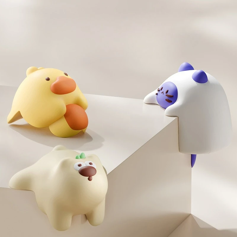 4pcs/set Cute Cartoon Silicone Corner Guards for Kids Baby Walking Proofing Soft Edge Protectors Home Desktop Safety Edge