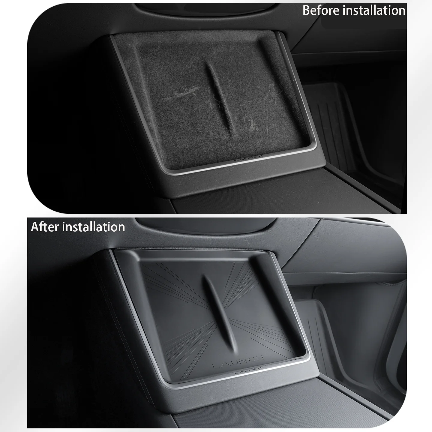 For Tesla 6-Seater Model YL/Model Y Juniper Wireless Charging Protective Pad Center Console Suede Anti-Fouling Pad