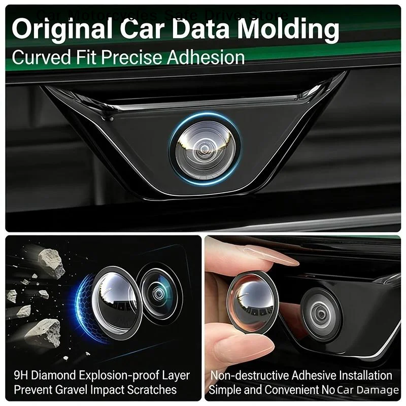 【M】2Pairs Car Camera Lens Protector Rear View Backup Camera Cover 360° Camera Protection Anti Scratch Waterproof Dust-proof