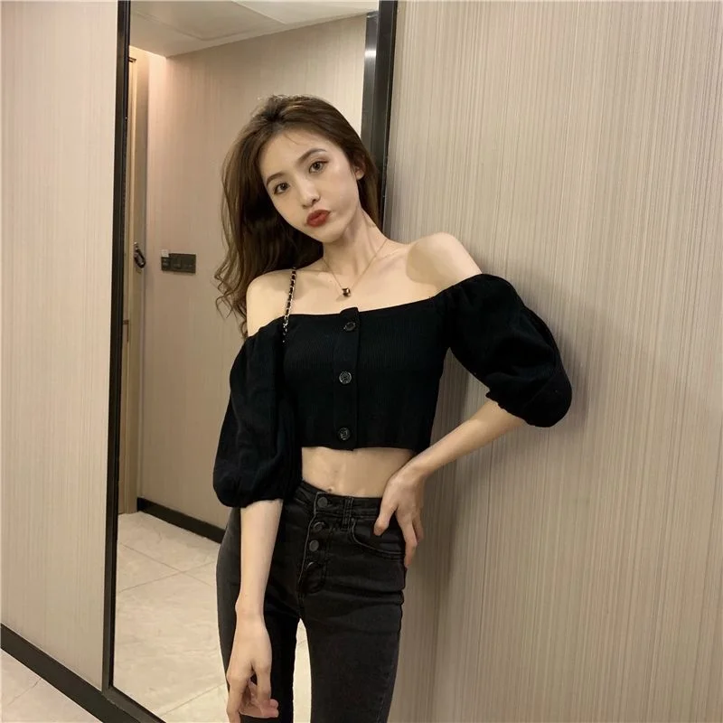 크롭 탑 풀오버 유니섹스 여성용 소매 있는 신축성 있는 밀리터리 니트웨어 홀로우 아웃 풀오버 이너웨어 울 느낌 밍크 같은