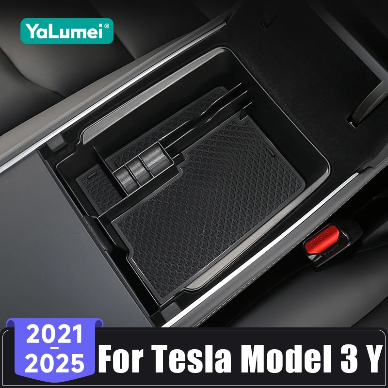 Für Tesla Modell 3 Y 2021 2022 2023 2024 2025 ABS Kunststoff Auto Center Konsole Armlehne Lagerung Box Halter tablett Trim Zubehör