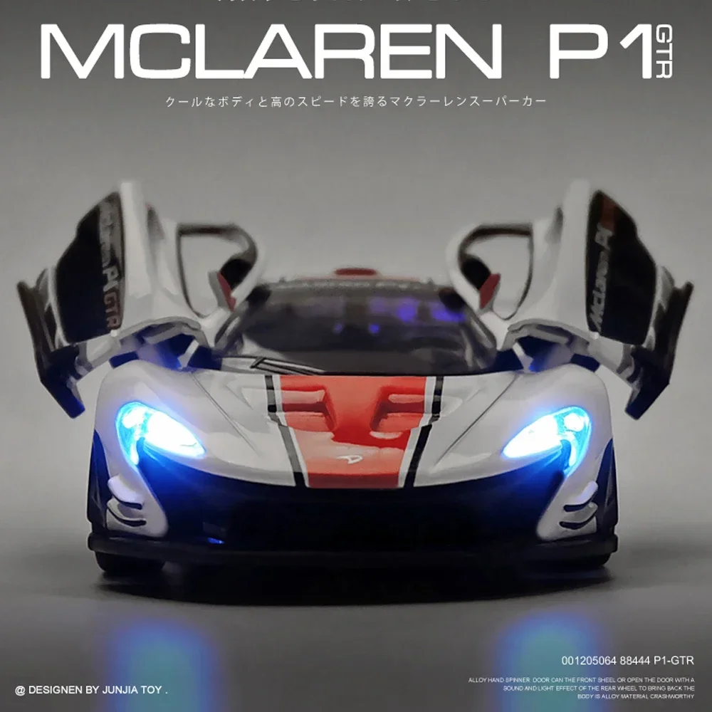 Scale 1/32 McLaren P1 GTR Supercar Metal Diecast Alloy Toys Cars Model For Boys Children Kids Gift Vehicles Hobbies Collection