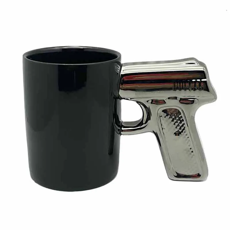 320ml Creative Mug Desert Eagle Cup Handle Coffee Mug 3D Thin Shell Embossed Handle Pistol Mugs Coffee Cups Novelty Funny Gifts - view 6
