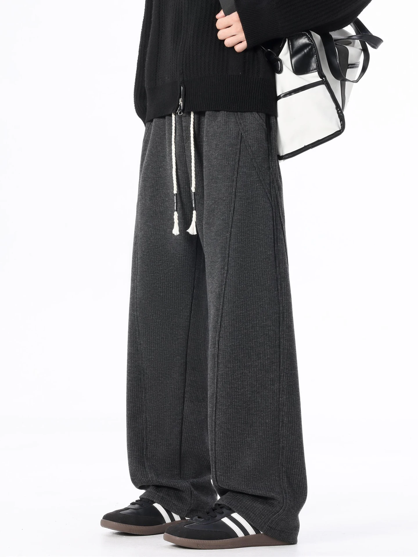 

Мужские спортивные штаны с прямыми штанинами на подкладке American Sle Fce, теплые повседневные длинные брюки свободного покроя, осень-зима, Новое поступление