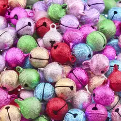 10Pcs 1.37*1.7cm Metal Jingle Bells Painted Color Ornaments Beads DIY Keychain Pet Dog Christmas Tree Decor Crafts Accessories