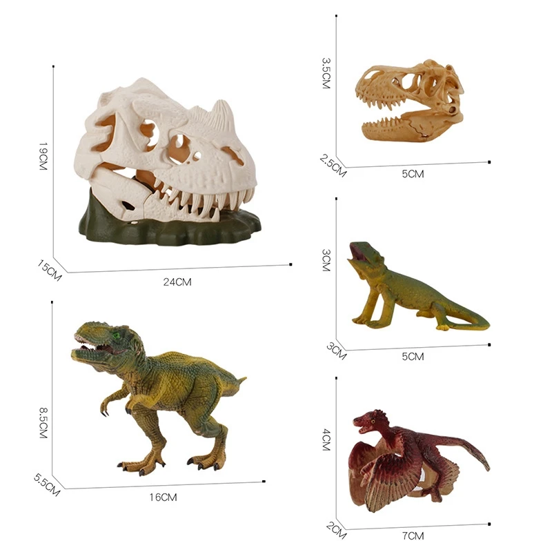 Tiranosaurio en aerosol con esqueleto de dinosaurio, parque de sonido ligero, decoración de escena de hueso de dinosaurio para niños, juguete educativo