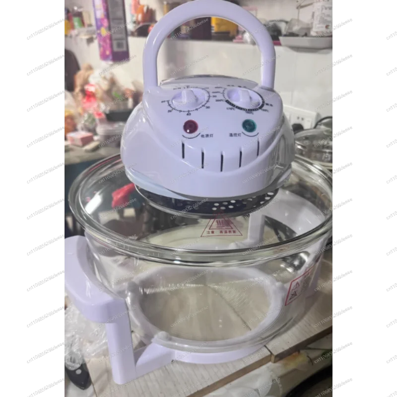 Ybj12L/17L Visual Glass Oil Free Air Fryer, Thermostatic Lightwave Oven BBQ Oilless Roaster Multicooker